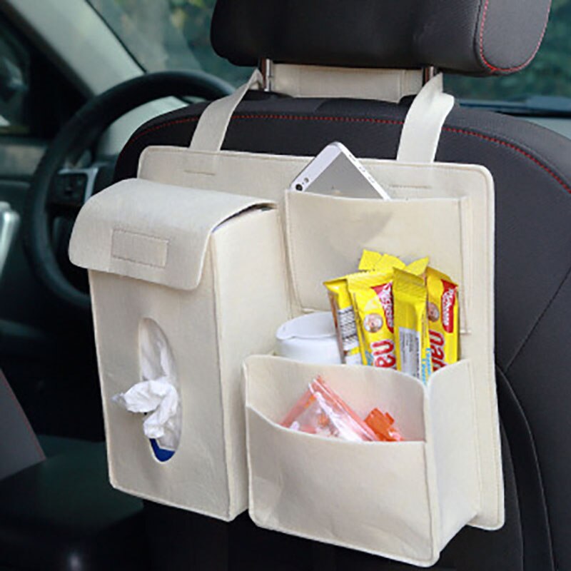 Waterproof Fabric Car Organiser Seat Side Back Storage Pocket Backseat Hanging Auto Storage Bags