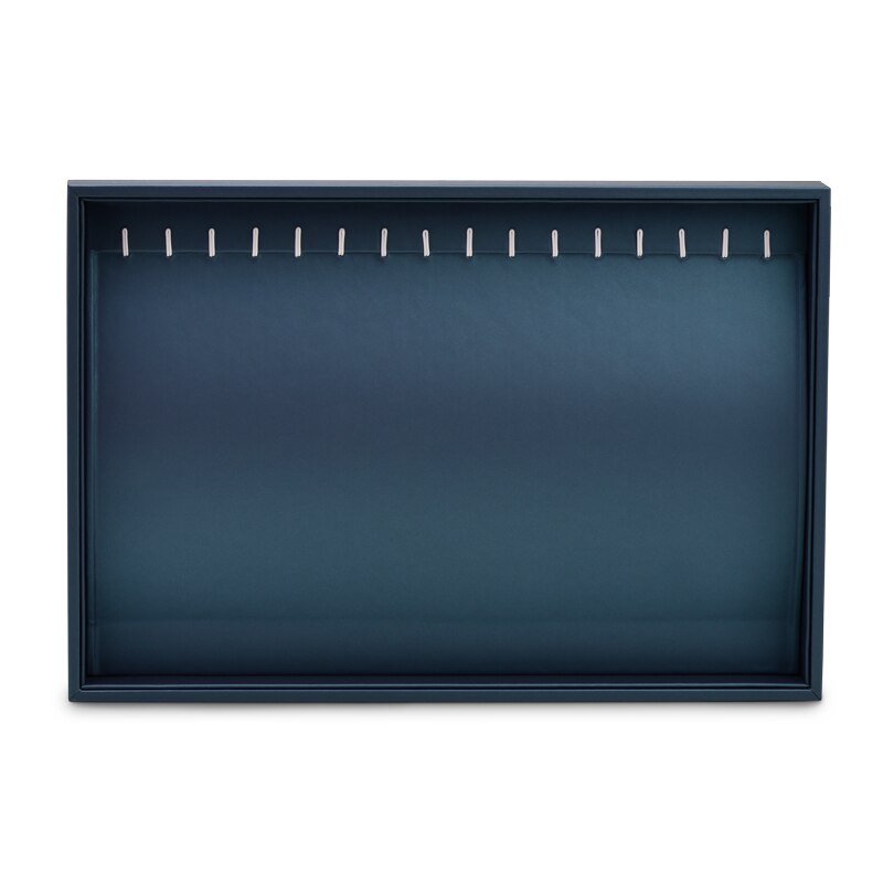 OIRLV – plateau à bijoux en cuir, 12/24 grilles, présentoir bleu pour bague, collier, Bracelet, emballage, organisateur de bijoux: P06405