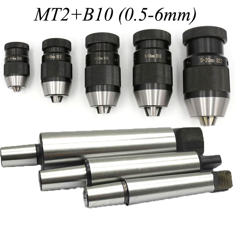 Bohrfutter Arbor Selbst Straffen Keyless Bohrfutter Arbor Selbst Anziehen Spann MT2-B16 Arbor: MT2-B10 (0.5-6MM)