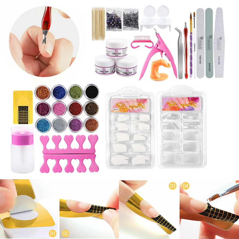 Nail kit set Gel Nail Set Nail Acrylic with drill Tool Practice clipper Manicure care Nail foil sticker Nail Polish