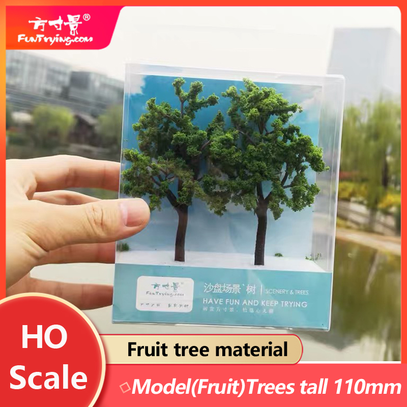 2Pcs 1/87 Ho Scale Model(fruit)trees Tall in 110mm with 18mm Pin Landscape Model Train Railway Layout Scenerydiyminiature Model