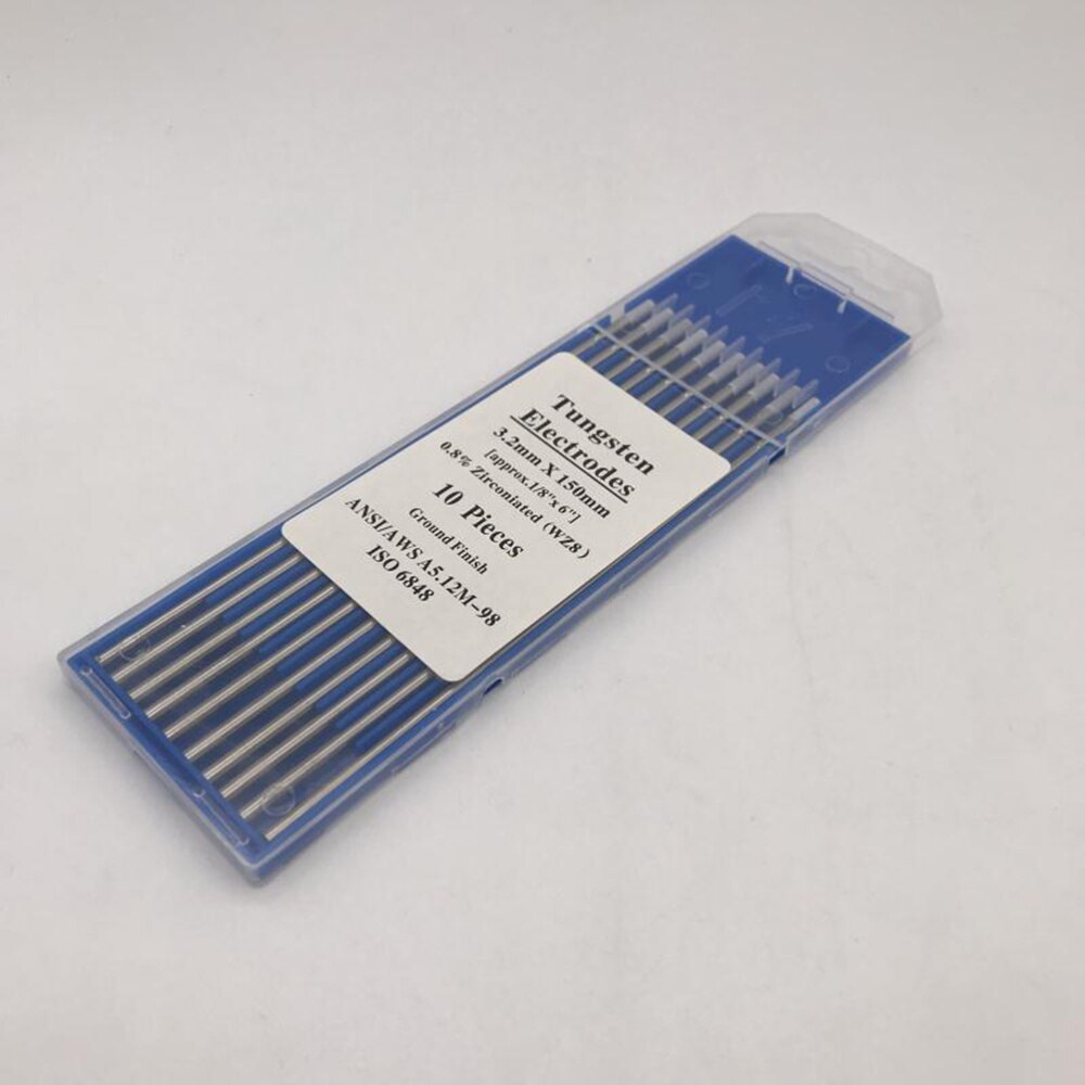 10pcs/1 Bag TIG Welding Tungsten Electrodes 0.8% Zirconiated WZ8 Tungsten Electrode Welding Rods (1.0MM x 150MM)