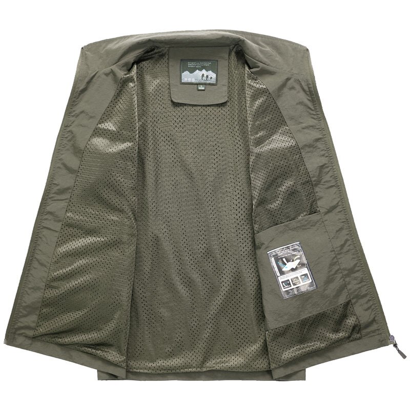 Multi-kieszeń kamizelka wędkarska siatka oddychająca szybkoschnąca kamizelka zewnętrzna mężczyźni kemping wypoczynek wodoodporna kamizelka odporna na zarysowania