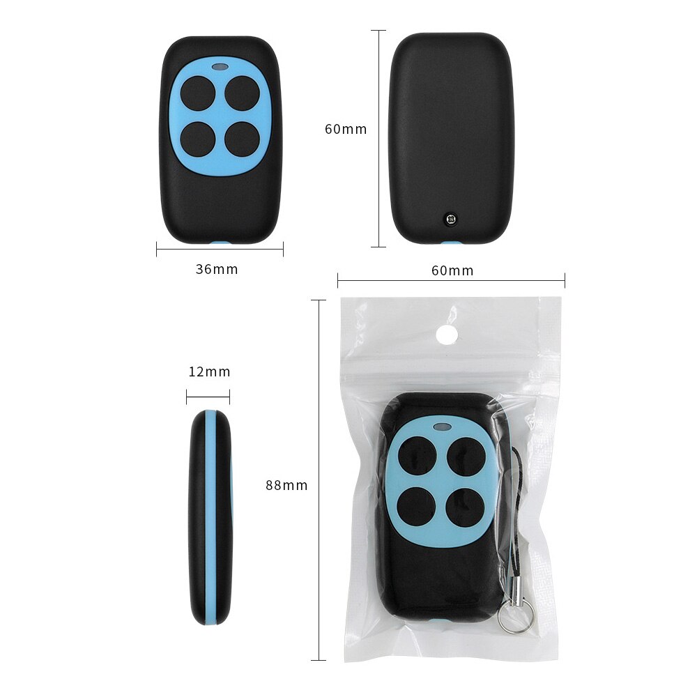 Garage Duplicator Remote Control Cloning Key Fob 4 Buttons Wireless Copy Remote Controller for Car Garage Door Gate Skylight