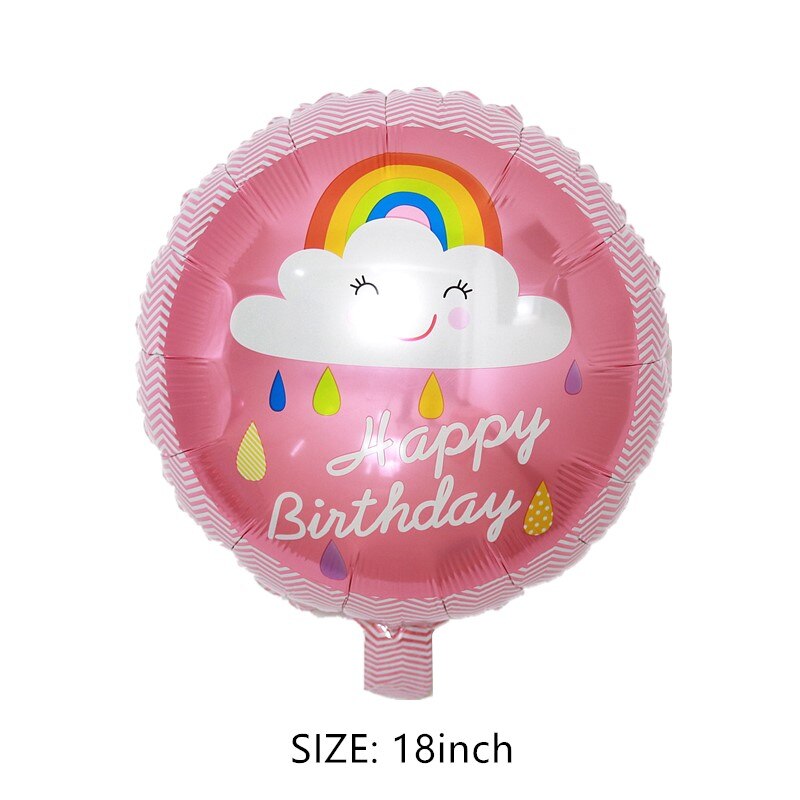 18 pouces rond arc-en-ciel nuage ballon fête d'anniversaire décoration de mariage boule bleu rose gonflable feuille d'aluminium hélium ballon: 5