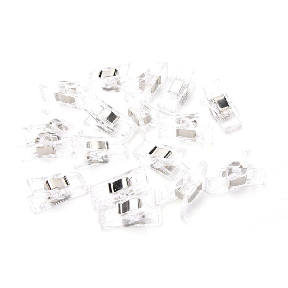 20 stk plastikclips i lille størrelse flerfarvet syning quilt bindende plastik clips til quiltning hækling håndværk og strik: Klar farve