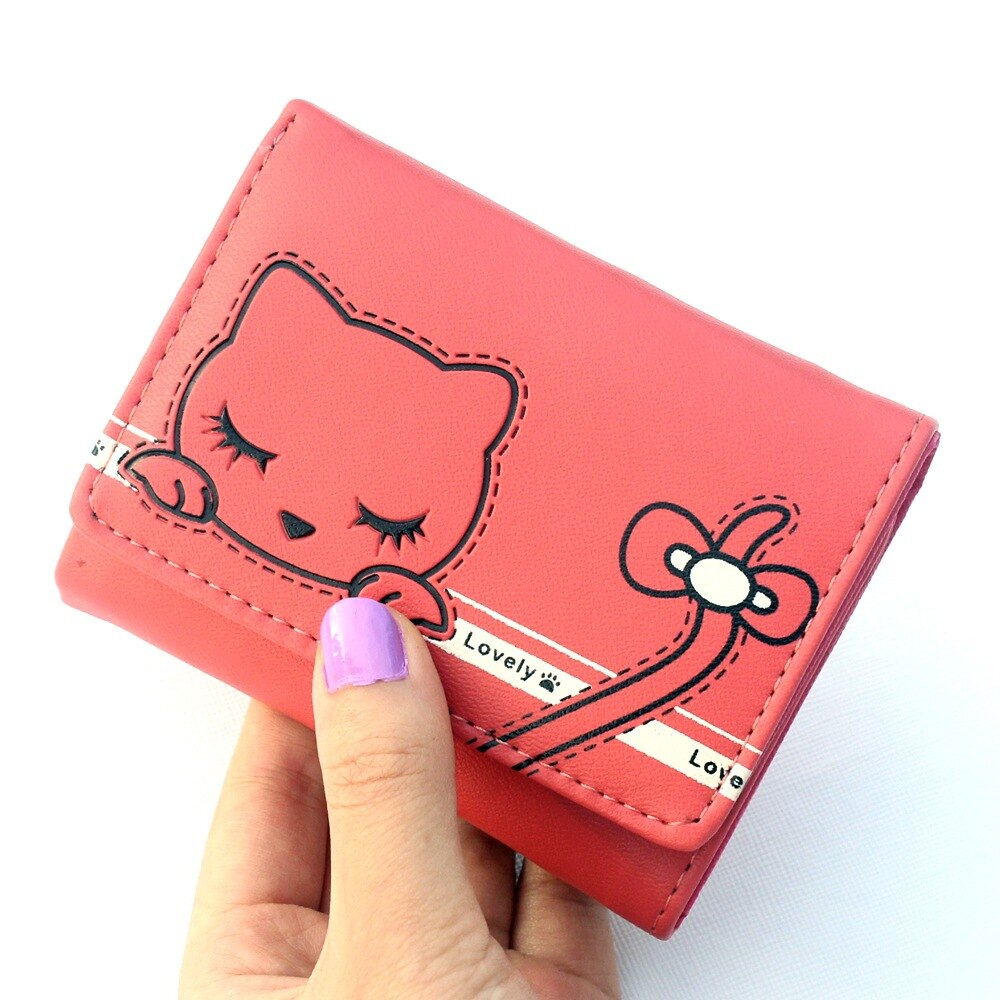 Cute Cartoon Wallets Leather Girls Wallets Short Wallet Student Coin Purse Card Holder Ladies Clutch Bag Female Purse: 10