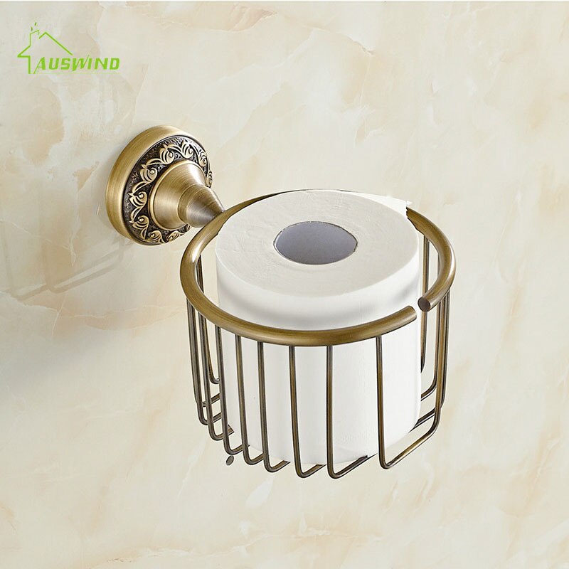 Antique Brushed Brass Bathroom Accessories Sets European Carving Bronze Bathroom Hardware Set Bathroom Products Rw2