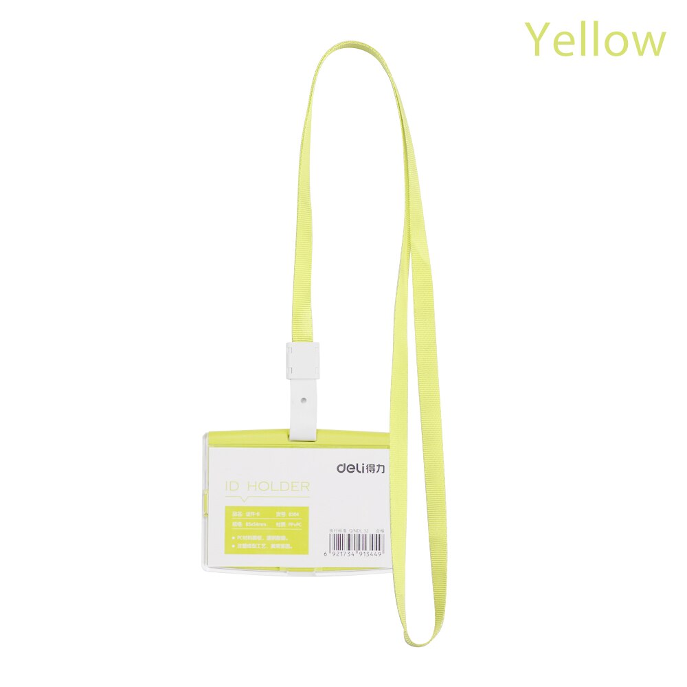 1PC Work Card Holders With Rope Aluminium Alloy Card Holder Employee Name ID Card Cover Metal Work Certificate Identity Badge: yellow 2