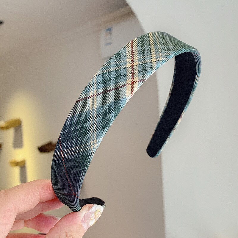 Vintage cuadros cintas encuentro aro del pelo de las mujeres Tiara para la cabeza banda diadema accesorios coreano dulce diadema: 5