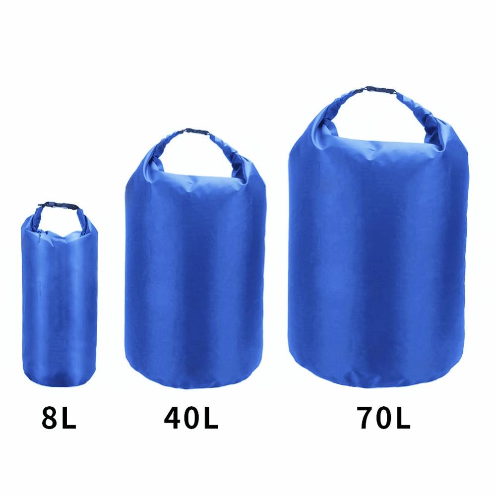 3 Pcs 8L 40L 70L Waterproof Bag Sets for Outdoor Rafting: L