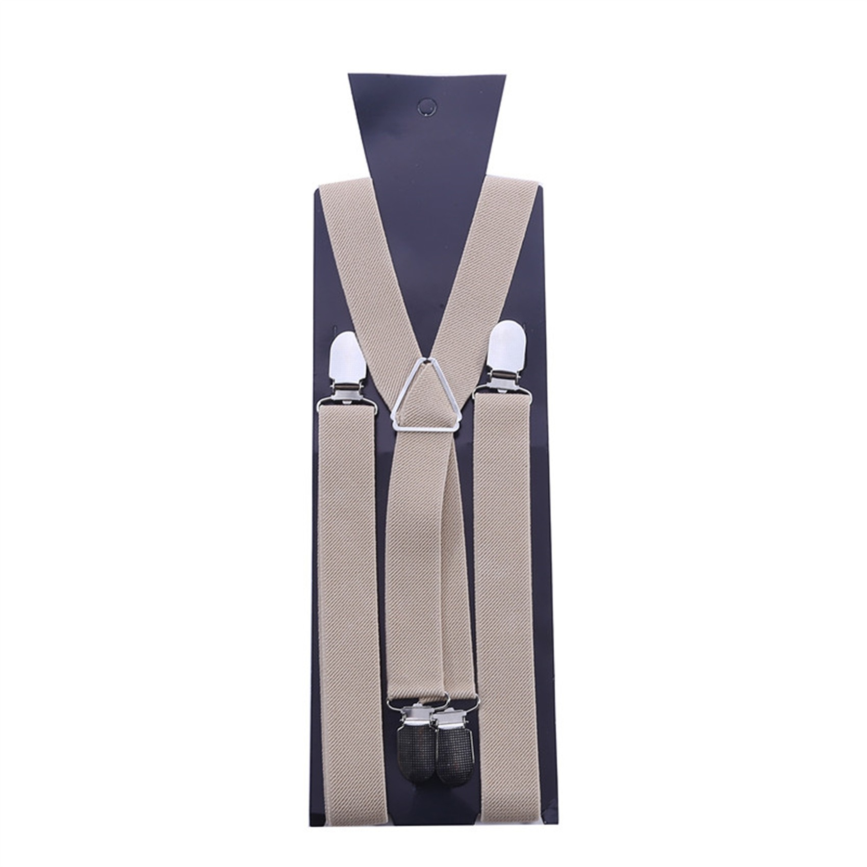 Tirantes elásticos ajustables con espalda en X ancha para hombre, 1 unidad, con Clips metálicos resistentes, a la: Beige