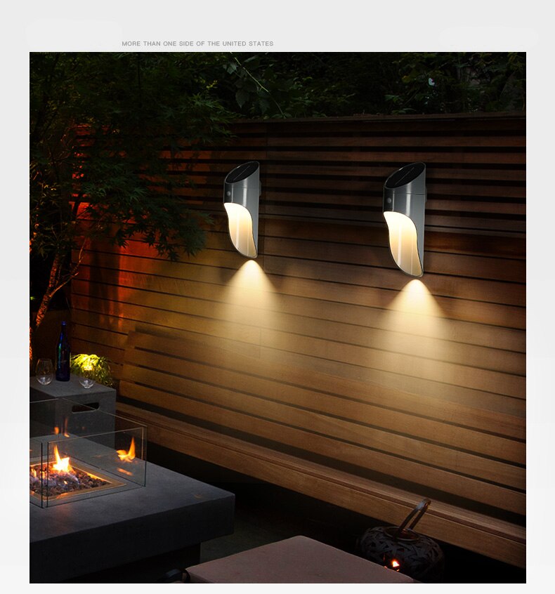 KH-LITEC LED Solar Light Microwave Sensor Wall Lamp Outdoor Waterproof IP65 For Pathway Garden Fence Wall Light Outdoor Lighting