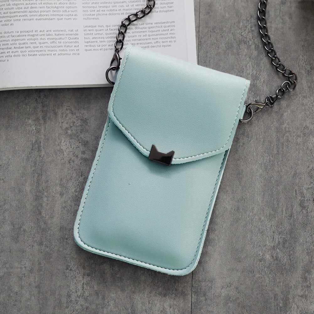 Touch Screen Cell Phone Bag Case Smartphone Wallet PU Leather Shoulder Bag Women HandBag for Iphone X Samsung S10 Huawei P30: I