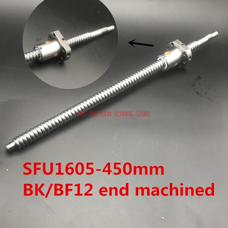 Cnc Router Parts Sfu1605 450mm Ballscrew Set : 1pc Ball Screw Rm1605 L450mm+1pc Nut Cnc Part Standard End Machined For Bk/bf12