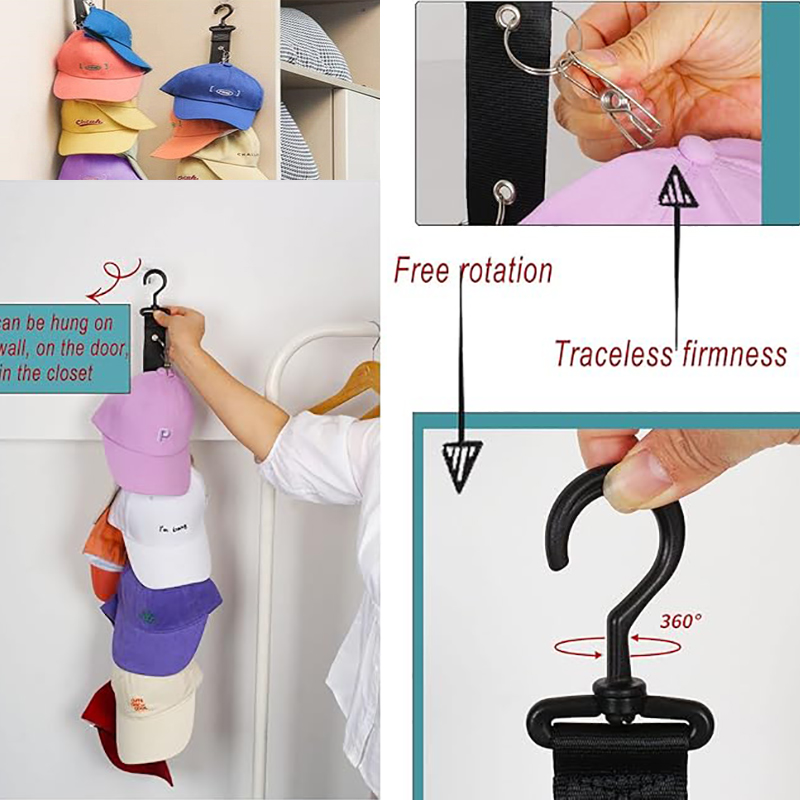 1Pc Hoedenrek 8 Clips Kast Hangende Cap Organizer Kast Haak Cap Houder Hoed Organizer Rack Perfecte houder en opslag