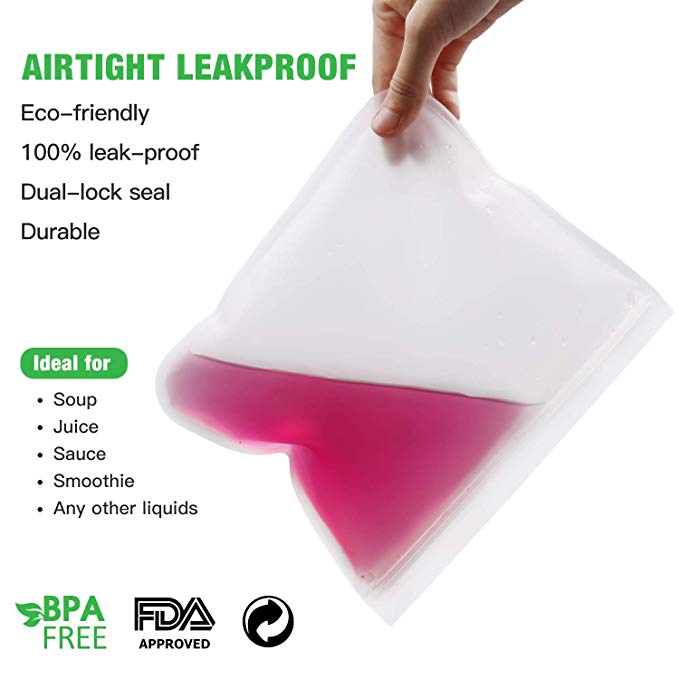 1Pcs Food Storage Bag Reusable Silicone bag Fruit Meat Milk Food Container Refrigerator Fresh Bag Kitchen Organizer