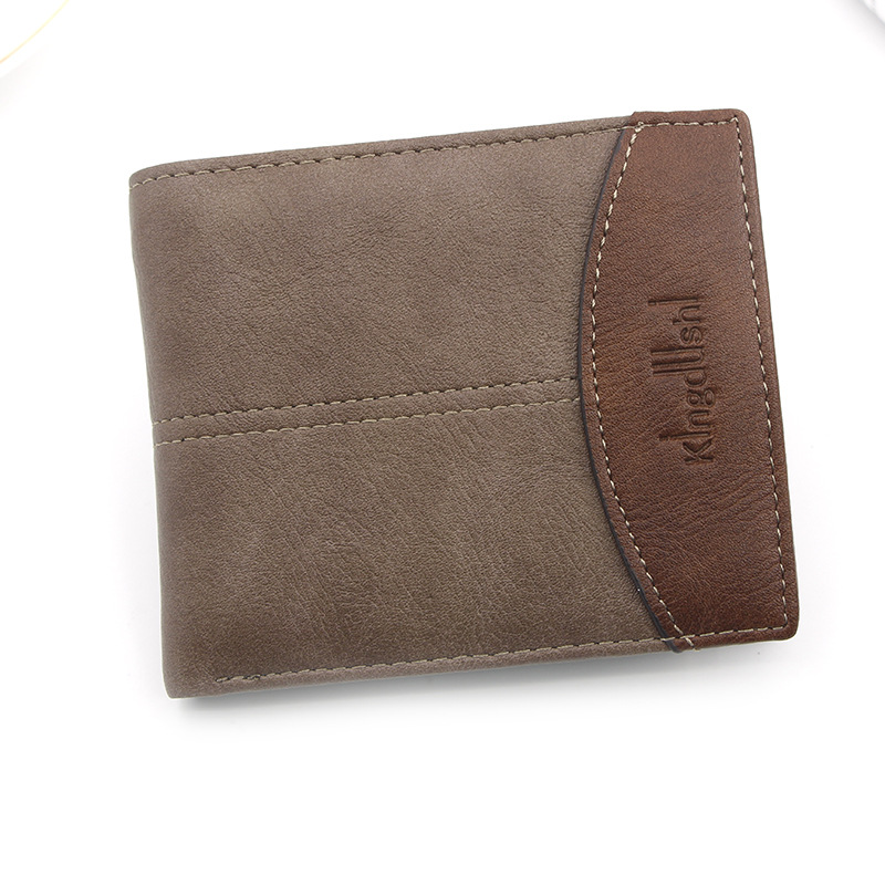 Portefeuille homme européen et américain court en relief Horizontal portefeuille portefeuille grande capacité portefeuille en cuir synthétique polyuréthane portefeuille: Light brown