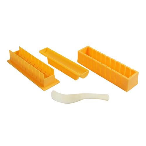 Sushi Making Kit Supplies Rice Roll Mold Sushi Maker Tool Set Round-shaped Sushi Maker Set Kitchen Accessories: YELLOW