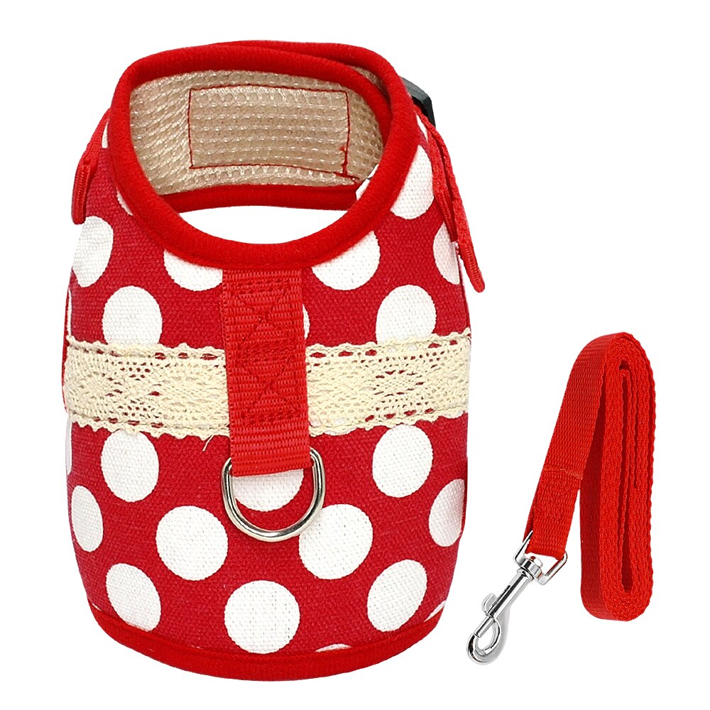 Adjustbale Harnas Hond Jassen Kleding Gewatteerde Vest Kat Kitten Harness en Leash voor Walking Escape Proof Voor Kleine Honden: Rood / XL