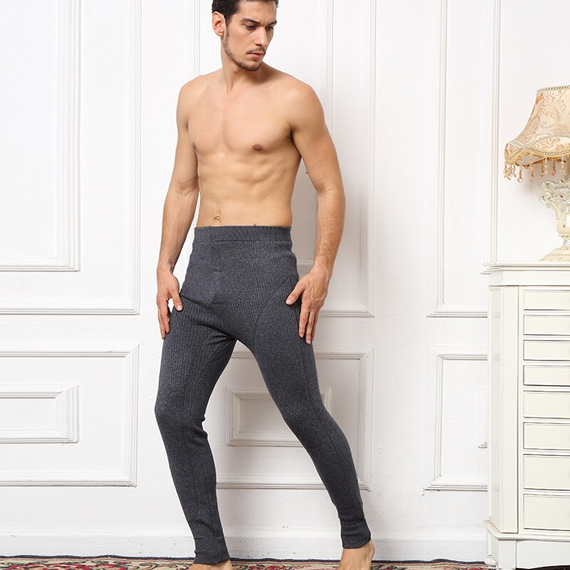 Leggings Double plus épais en cachemire et laine pour homme, pantalon tricoté , Long, pour l'hiver, 3 couleurs,