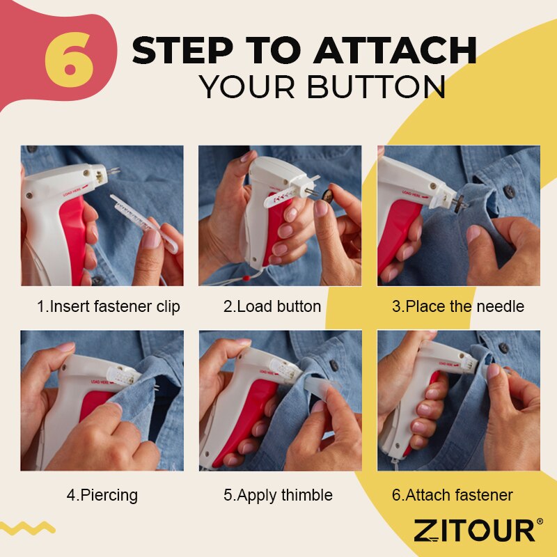 Zitour® Quick Button Attachment Tool Button Fasteners Easy Replace Buttons Sewing Tool for Home Office School Travel Dropshippin