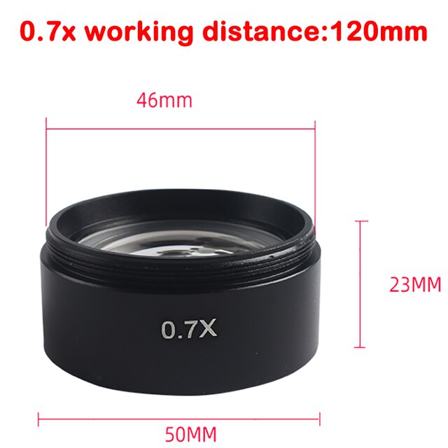 WD165 WD120 M-21 0.5X /M-22 0.7X microscopio trinoculare microscopio Stereo obiettivo ausiliario lente Barlow: 0.7X