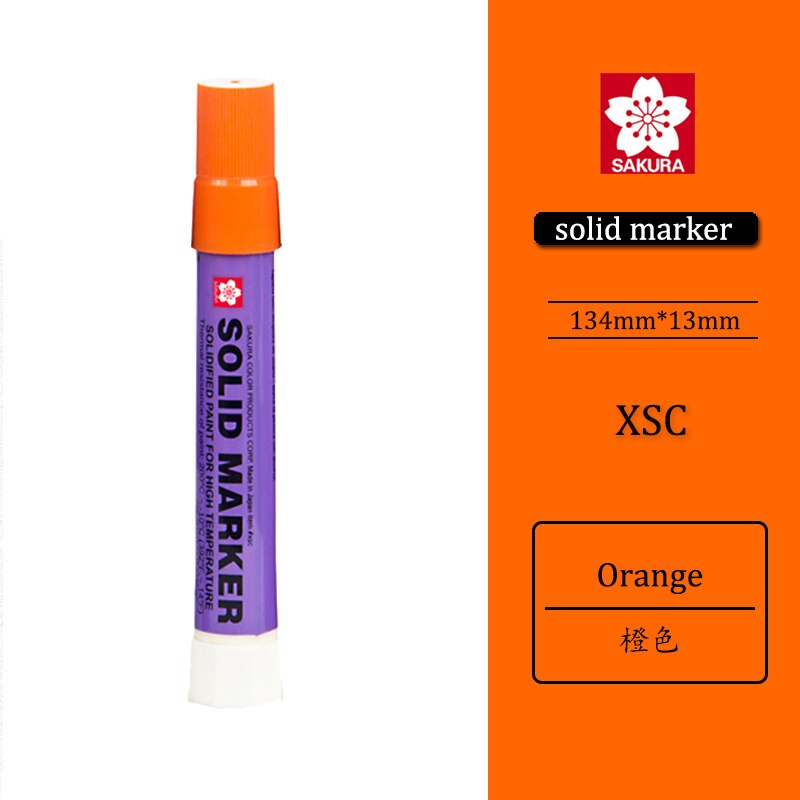 Japan Sakura Solid Marker Industrial Pen Dry Can Write on Steel Plate Water Oil Surface Multi-function Pen: orange
