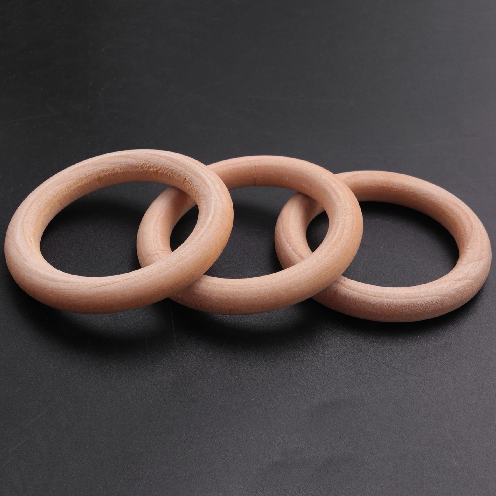 20 Pack Hout Ringen Houten Ringen Voor Craft, Ring Hanger En Connectors Sieraden Maken 70Mm