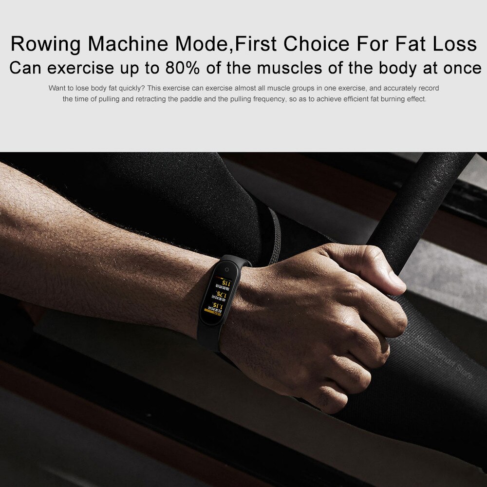 Xiaomi mi band 5 nfc smart armband 1.1 "amoled färgglad skärm puls fitness tracker magnetisk laddning vattentät #g30
