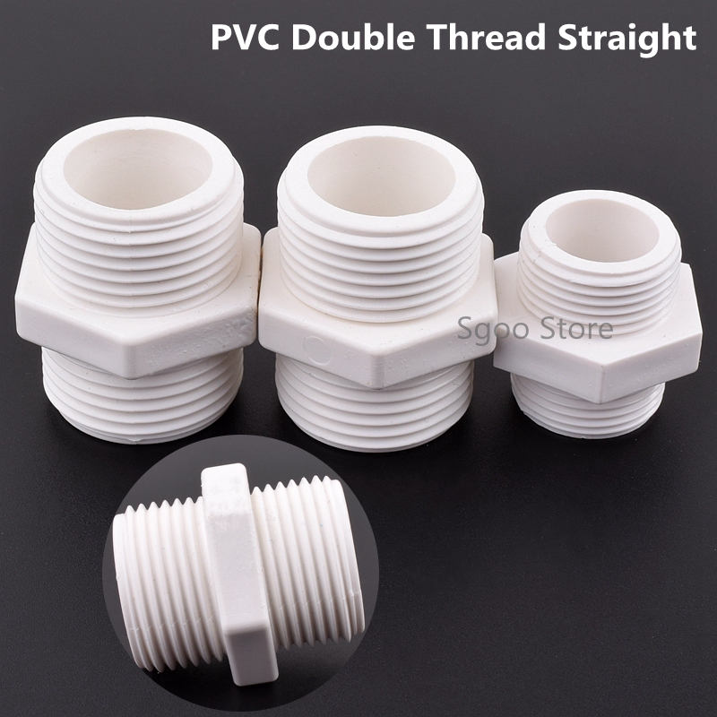 1/2"~2" Male Thread Equal Diameter Joints PVC Pipe Connector Garden Irrigation Fish Tank Aquarium Drainage Intake Joint
