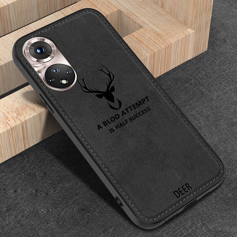 Negócio pano macio cervos caso de telefone para huawei honor 50 / 50 lite/50 pro silicone + capa para computador