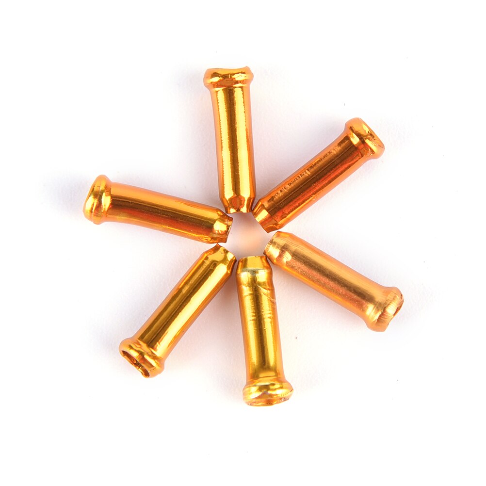 30 Pcs/lot Bicycle Derailleur Shift Cable End Caps MTB Mountain Road Bike Cycling Bicycle Aluminum Brake Cable Tips Crimps: gold
