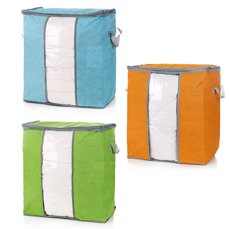 Draagbare Niet-geweven Kleding Quilt Opbergtas Kleding Quilt Afwerken Stofzak Wasbaar Quilts Tassen Closet Kledingkast Organizer