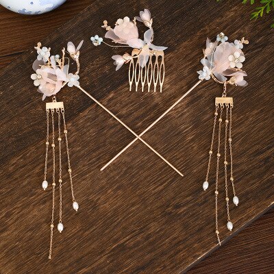 Ancient style headdress fringed ancient costume headdress women's hair ornament daily antique hairpin Hanfu hair ornament access