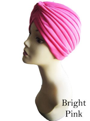 Retail Women's Beanies Muslim Turban Women Big Satin Bonnet Elastic Turban Dastar Imamah: bright pink