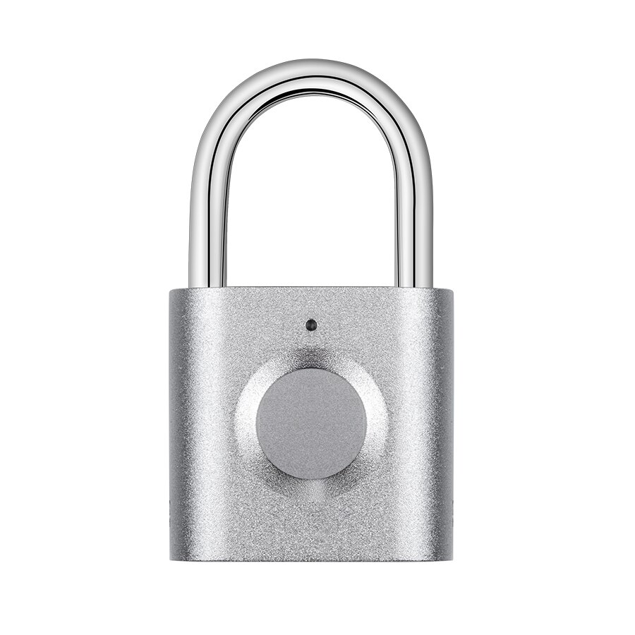 Mini Fingerprint Smart Padlock Keyless USB Rechargeable Door LockQuick Unlock Zinc alloy Metal Security Fingerprint Padlock: Silver