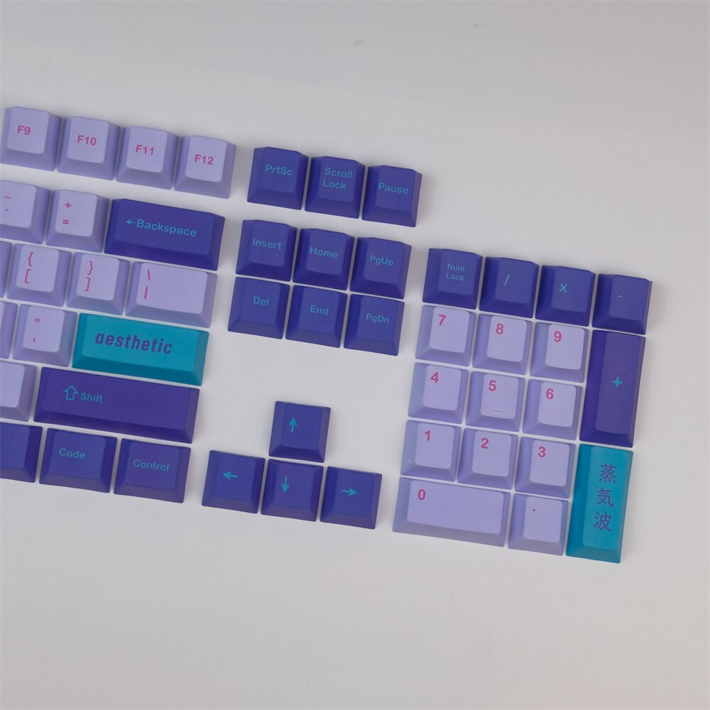 GMK Vaporwave Keycaps PBT DYE-Sublimation Mechanical Keyboards 124 Keys Cherry KeyCap For MX Switch GH60 64 68 84 87 104 Layout