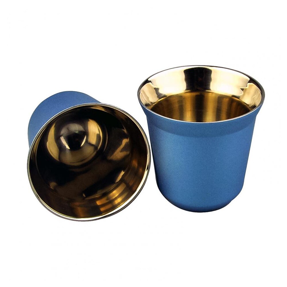Tasse à expresso à Double paroi en acier inoxydable 80ml, isolant, en forme de Capsule, mignon, Thermo: G