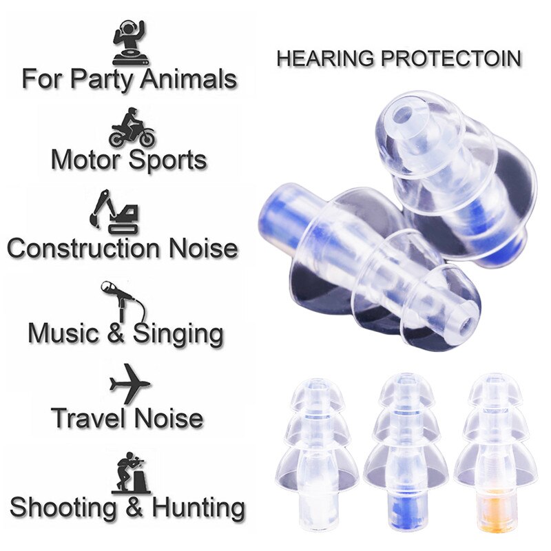 Auricular de silicona con filtro para músicos, tapones para los oídos con reducción de ruido, cancelación de ruido, protección auditiva, reutilizable, cuidado del sueño, 27db