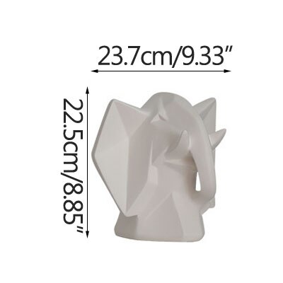 Stongwell nordisk origami hest abstrakt skulptur moderne enkelhed harpiks geometrisk dyrehåndværk boligdekoration ornamenter: Elefanthoved