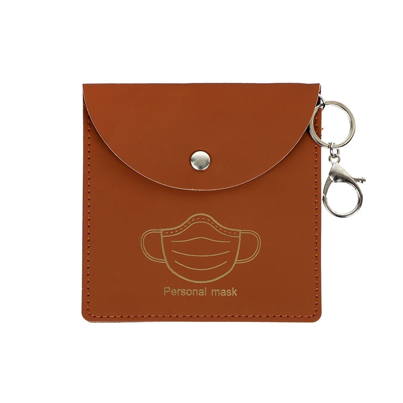 Mask Anti-pollution Temporary Storage Bag Portable Leather Storage Box Disposable Face Shield Save Container Masks Organizer: B Brown