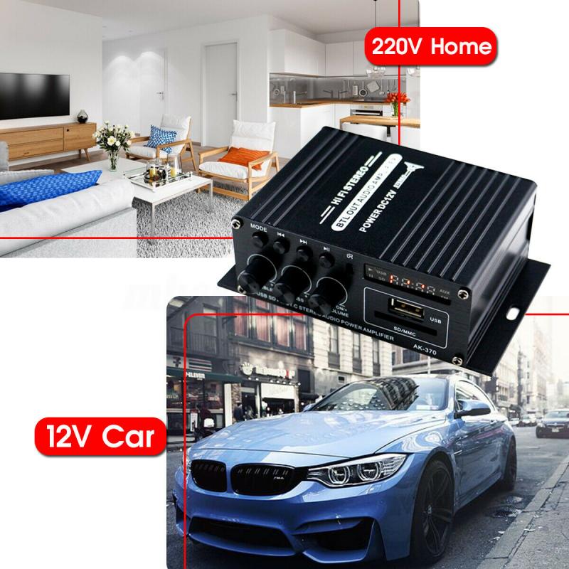 HIFI Bluetooth Digital Power Audio Verstärker Bord 220V 400W Stereo AMP Amplificador Heimkino FM AMP Fernbedienung Player