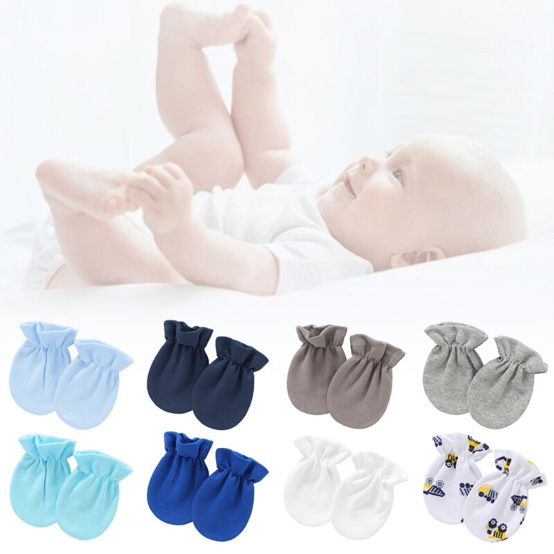 1 Paar Baby Anti Krassen Zachte Katoenen Handschoenen Pasgeboren Bescherming Gezicht Scratch Mittens Baby Handguard Levert