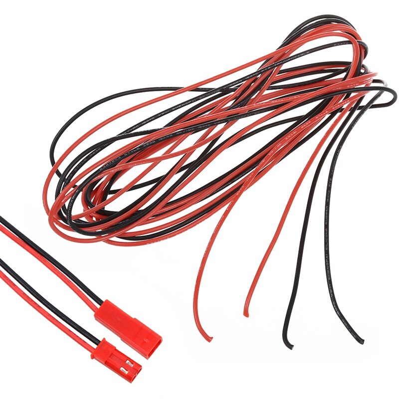 2x 18 Gauge AWG Silicone Rubber Wire Cable Red Black Flexible & 10 Pairs 150mm JST Connector Plug Cable Line Male+Female For