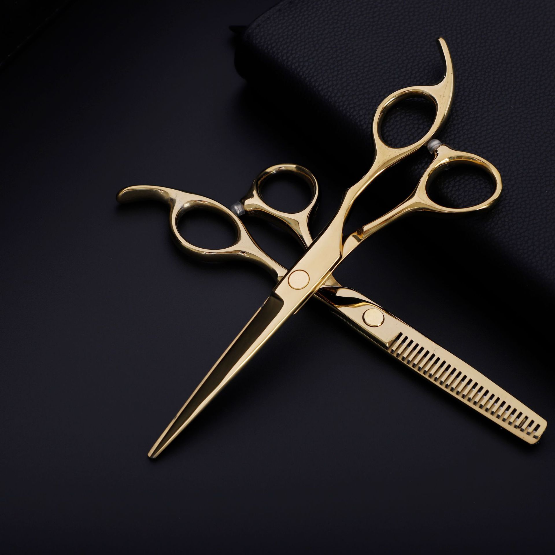 YBLNTEK-tijeras de peluquería de 6 pulgadas, herramienta de estilismo de salón de belleza, de acero inoxidable: 2PCS Gold