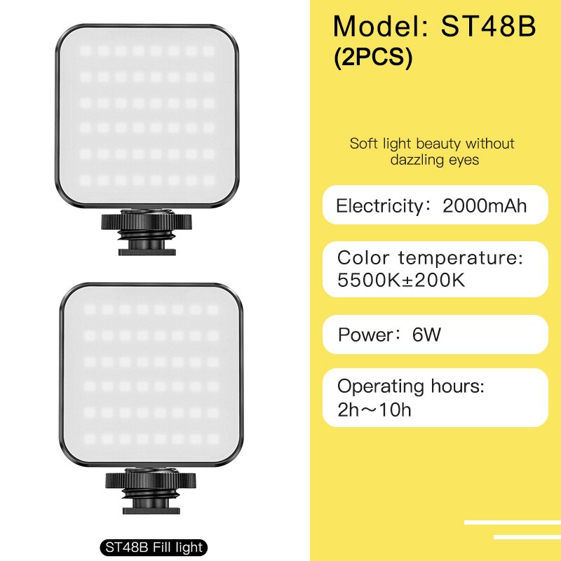 Mini Warm Cold Fill Light Live Led Light Tripod For Video Photographic Lighting Photography Vlog Photo Living Selfie 2000Ahm: 4