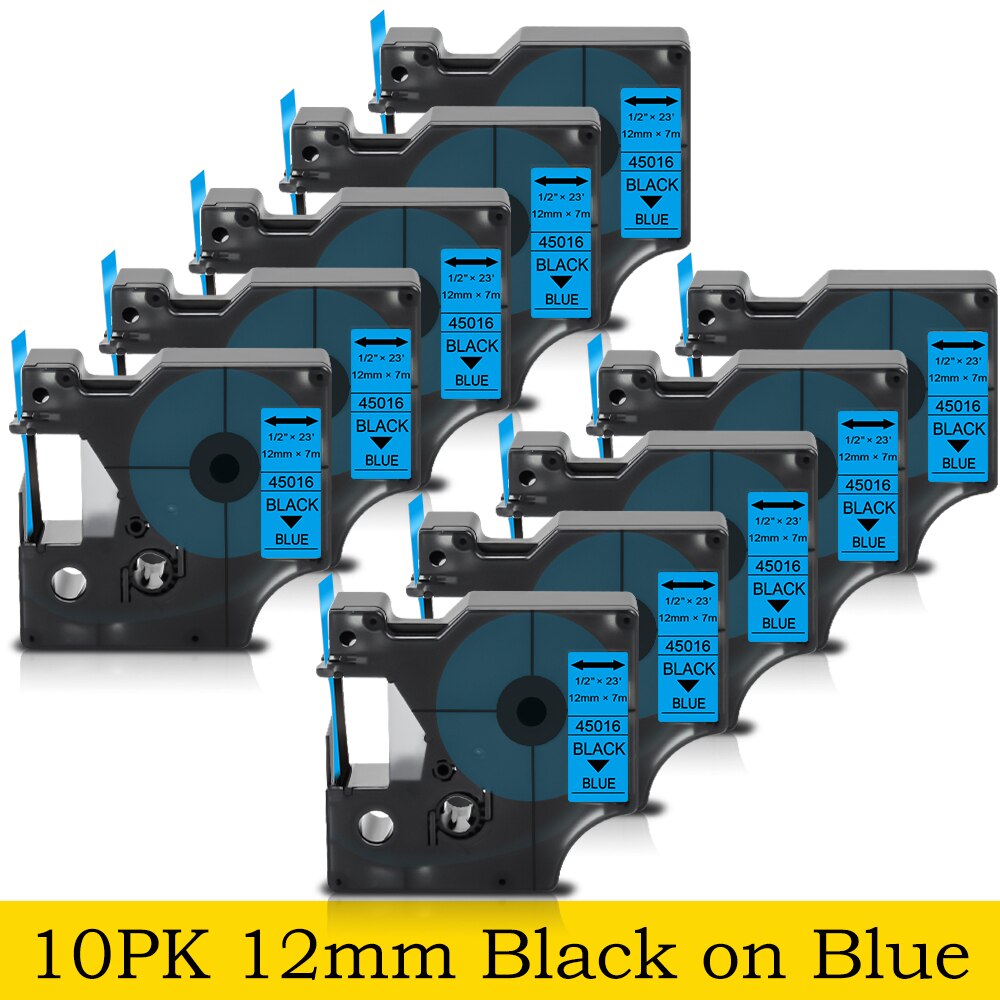 Hard Case Voor Dymo Labelmanager 160 280 Colorpop Label Printer Eva Doos Dragen Beschermende Case Tas Voor Dymo D1 45013 label Tape: 10PK Black on Blue