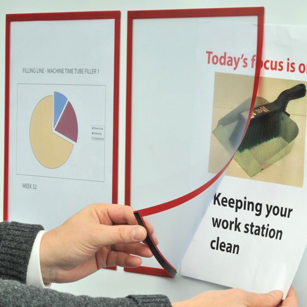 Magnetic File Frame Transparent PVC Document Display Frame for A4 Size Letter Paper Photo Picture Work Schedule