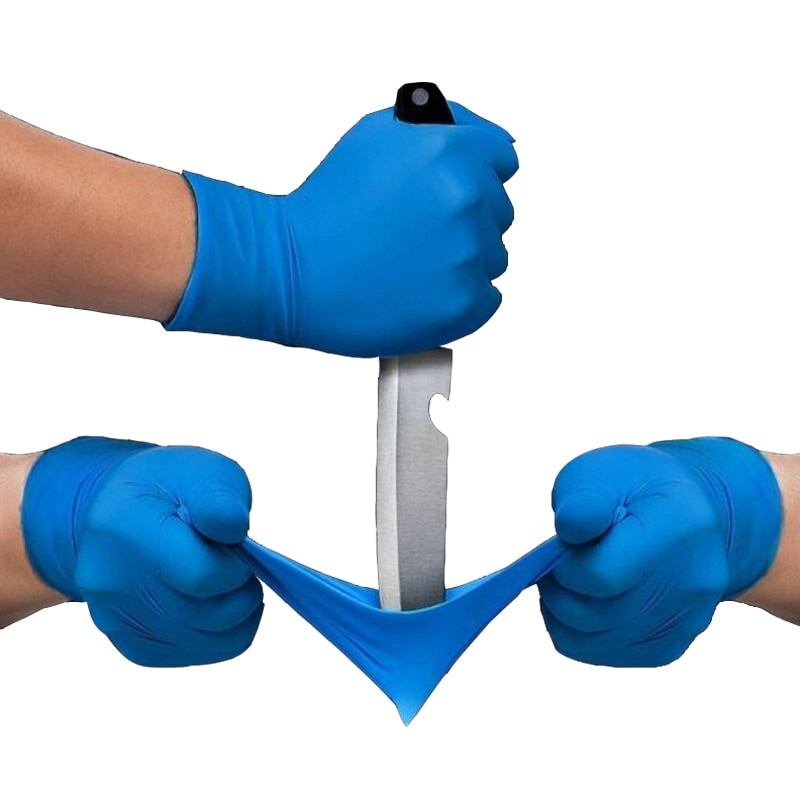 100/20 Stks/partij Wegwerp Latex Nitril Universele Reiniging Werk Vinger Handschoenen Beschermende Voedsel Voor Veiligheid Blauw ST02
